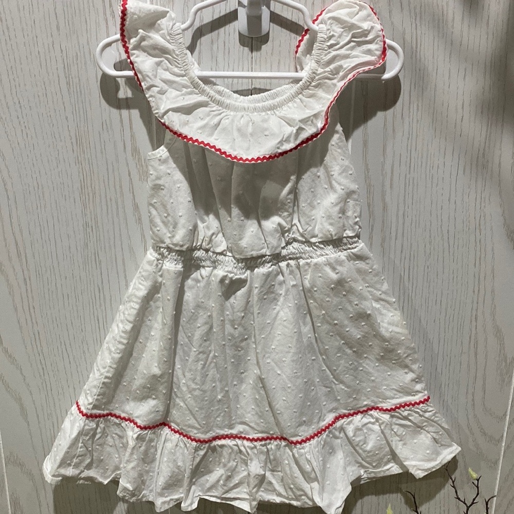 Wonder Nation White Cotton Dresses With Pink Trims Size 4T & 5T
